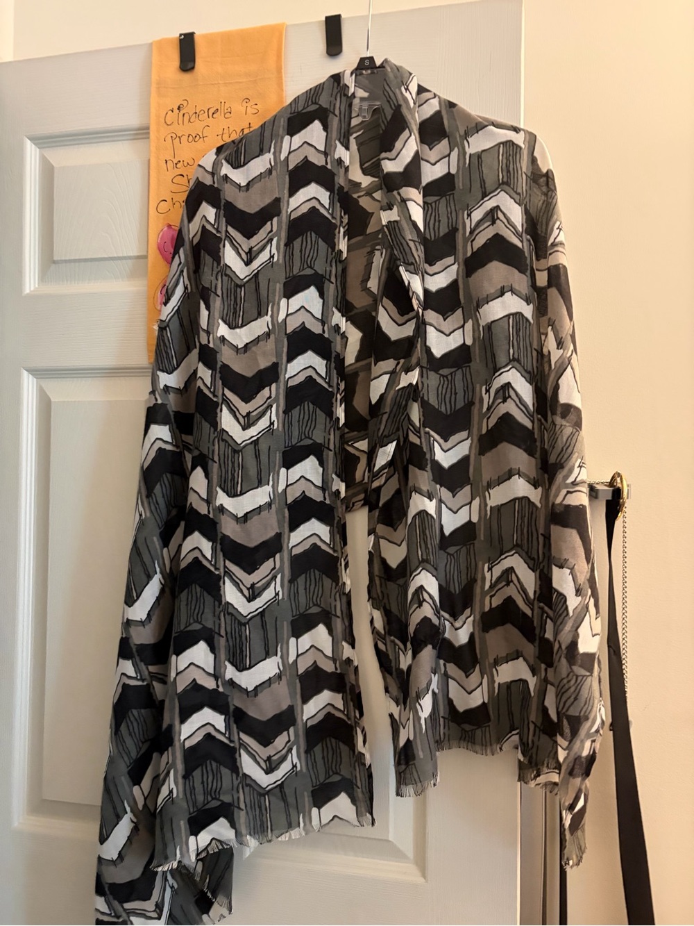 Black White Gray Chevron Lightweight Scarf Wrap